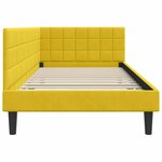 vidaXL Cadre de lit d'angle avec tête de lit Jaune 90 x 200 cm Velours