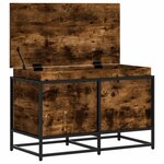 vidaXL Boîte de rangement avec couvercle chêne fumé bois d'ingénierie