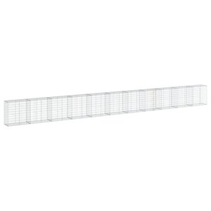 vidaXL Panier gabion avec couvercle 1100x50x100 cm fer galvanisé