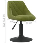 vidaXL Chaises pivotantes à manger lot de 2 vert clair velours
