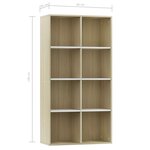 vidaXL Bibliothèque/Buffet blanc et chêne sonoma bois d'ingénierie