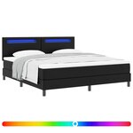 vidaXL Lit à ressorts avec matelas Noir 180 x 200 cm Simili cuir