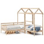 vidaXL Ensemble de lit de jour et de banc et toit 90x200 cm pin massif