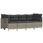 vidaXL Salon de jardin 5 Pièces avec coussins gris clair résine tressée