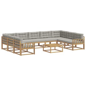 vidaXL Ensemble de canapés d'extérieur 10 pc Blanc et gris clair