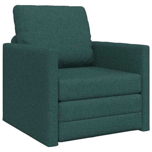 vidaXL Canapé-lit avec coussin Vert foncé 74 x 77 x 81 cm tissu