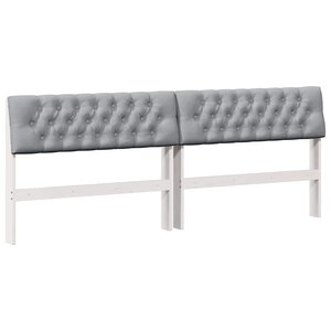 vidaXL Tête de lit capitonnée Gris clair 200 cm Pin massif
