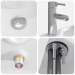 vidaXL Lavabo de salle de bains Chrome 48 5 x 37 5 x 13 cm métal