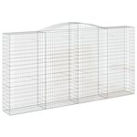 vidaXL Paniers à gabions arqués 2 Pièces 400x50x200/220 cm Fer galvanisé