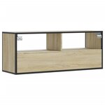 vidaXL Meuble TV chêne sonoma 100x31x39 5cm bois d'ingénierie et métal