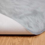 vidaXL Tapis en Peau de Mouton Synthétique Gris 200 x 200 cm Polyester