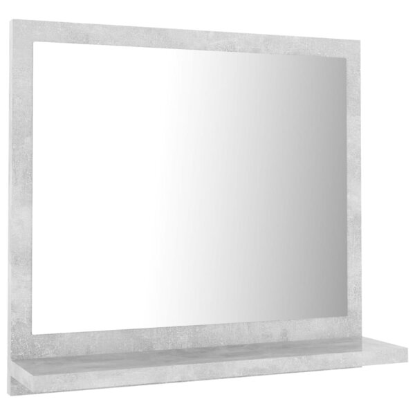 vidaXL Miroir de salle de bain Gris béton 40x10 5x37cm Bois ingénierie