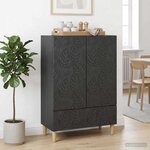 vidaXL Buffet Noir 66 x 34 5 x 95 cm Bois d'ingénierie