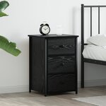 vidaXL Table de chevet en chêne noir Chêne noir MDF  Métal Compact