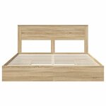 vidaXL Lit de Rangement Chêne Sonoma 180 x 200 cm Bois d'ingénierie