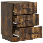 vidaXL Cabinet de chevet avec tiroir Chêne fumé 43 x 41 x 63 5 cm