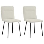 vidaXL Chaises à manger lot de 2 Crème Velours