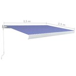 vidaXL Store à cassette manuel 350x250 cm Bleu et blanc