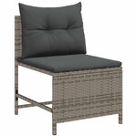 vidaXL Ensemble de canapé de jardin 6 Pièces Gris  gris foncé polyrotin