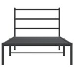 vidaXL Cadre de lit métal sans matelas avec tête de lit noir 107x203cm