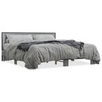 vidaXL Cadre de lit sans matelas sonoma gris 200x200 cm