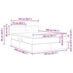 vidaXL Lit avec rangement et LED avec matelas Crème 140 x 200 cm tissu
