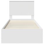 vidaXL Cadre de lit avec tiroir Blanc 90 x 190 cm Bois d'ingénierie