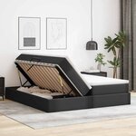 vidaXL Lit avec rangement et matelas avec matelas Noir 180 x 200 cm