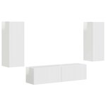 vidaXL Ensemble meuble TV 2 Pièces Blanc brillant Bois d'ingénierie