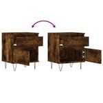 vidaXL Table de chevet chêne fumé 40x35x50 cm bois d’ingénierie