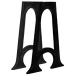 vidaXL 2 pieds de table de salle à manger Base voûtée Cadre en A Fonte