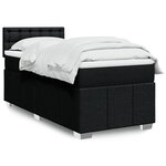 vidaXL Sommier à lattes de lit et matelas Noir 80x200 cm Tissu