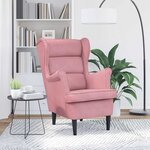 vidaXL Fauteuil rose velours