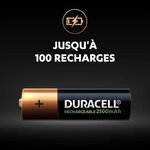 Duracell piles rechargeables aa 2500 mah  lot de 4 piles