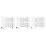 vidaXL Buffets 3 Pièces blanc brillant bois d'ingénierie