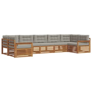 vidaXL Ensemble de canapés d'extérieur 7 pc Gris Naturel et Clair