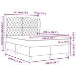 vidaXL Lit à ressorts avec matelas vert foncé 140x200 cm en velours