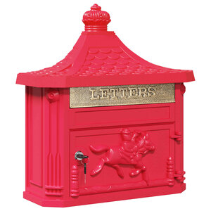 vidaXL Boîte aux lettres murale avec stockage Rouge 40 5 x 16 x 45 cm