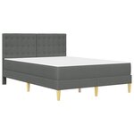vidaXL Cadre de lit avec matelas Gris foncé 120 x 200 cm tissu