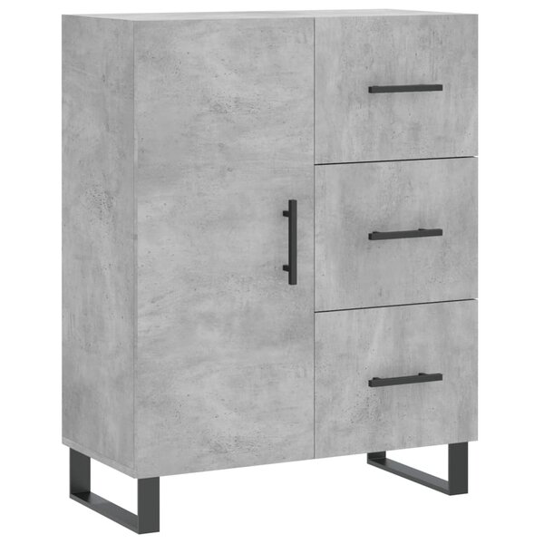 vidaXL Buffet gris béton 69 5x34x90 cm bois d'ingénierie