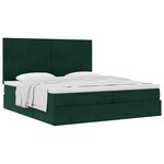 vidaXL Cadre de lit ottoman avec matelas vert foncé 200x200 cm velours