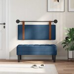 vidaXL Tête de lit suspendue Avec lumière LED Bleu PU antique