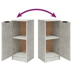 vidaXL Buffet Gris béton 30x30x70 cm Bois d'ingénierie