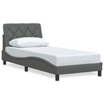 vidaXL Cadre de lit sans matelas gris foncé 90x200 cm tissu