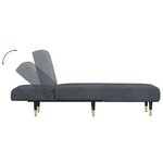 vidaXL Chaise longue gris foncé velours
