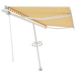 vidaXL Auvent automatique sur pied 450x300 cm Jaune/Blanc