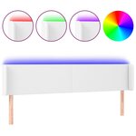 vidaXL Tête de lit à LED Blanc 203x16x78/88 cm Similicuir
