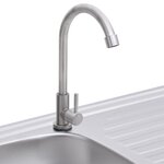 vidaXL Évier de camping Seul lavabo avec robinet Acier inoxydable