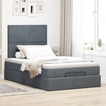 vidaXL Cadre de lit ottoman et matelas gris foncé 120x200 cm velours