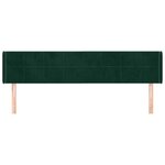 vidaXL Tête de lit avec oreilles Vert foncé 183x16x78/88 cm Velours